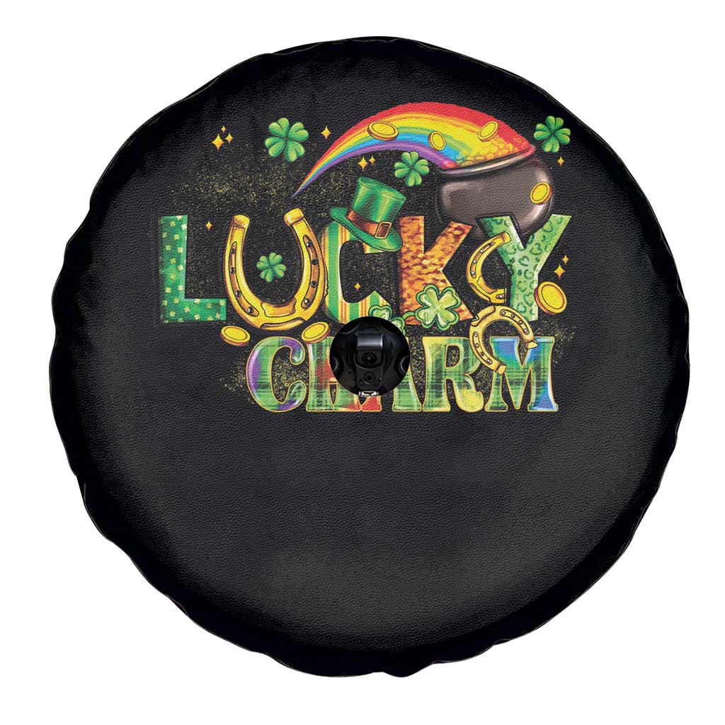 Funny St Patrick's Day Lucky Charm Spare Tire Cover Rainbow Gold Pot Clover