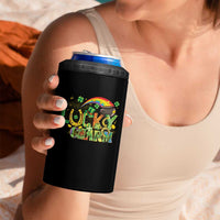 Funny St Patrick's Day Lucky Charm 4 in 1 Can Cooler Tumbler Rainbow Gold Pot Clover