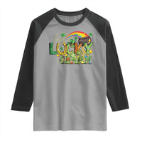 Funny St Patrick's Day Lucky Charm Raglan Shirt Rainbow Gold Pot Clover