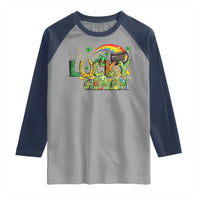 Funny St Patrick's Day Lucky Charm Raglan Shirt Rainbow Gold Pot Clover