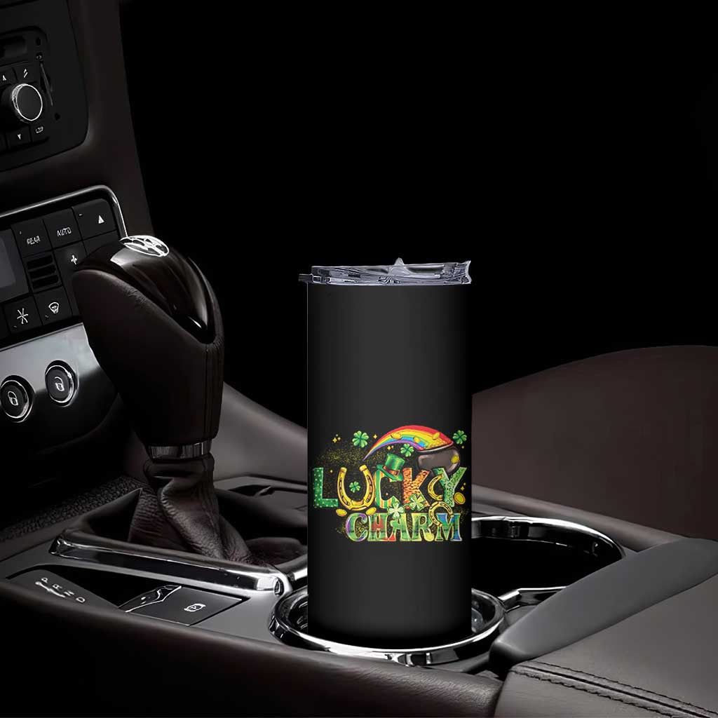 Funny St Patrick's Day Lucky Charm Skinny Tumbler Rainbow Gold Pot Clover
