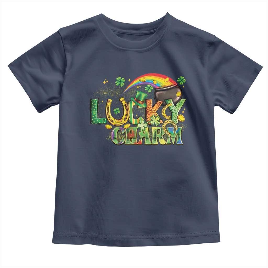 Funny St Patrick's Day Lucky Charm Toddler T Shirt Rainbow Gold Pot Clover