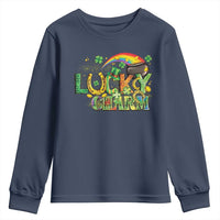 Funny St Patrick's Day Lucky Charm Youth Sweatshirt Rainbow Gold Pot Clover