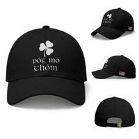 Funny Irish Pog Mo Thoin Baseball Cap St Patrick's Day Gaelic Saying Shamrock