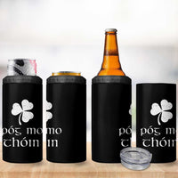 Funny Irish Pog Mo Thoin 4 in 1 Can Cooler Tumbler St Patrick's Day Gaelic Saying Shamrock