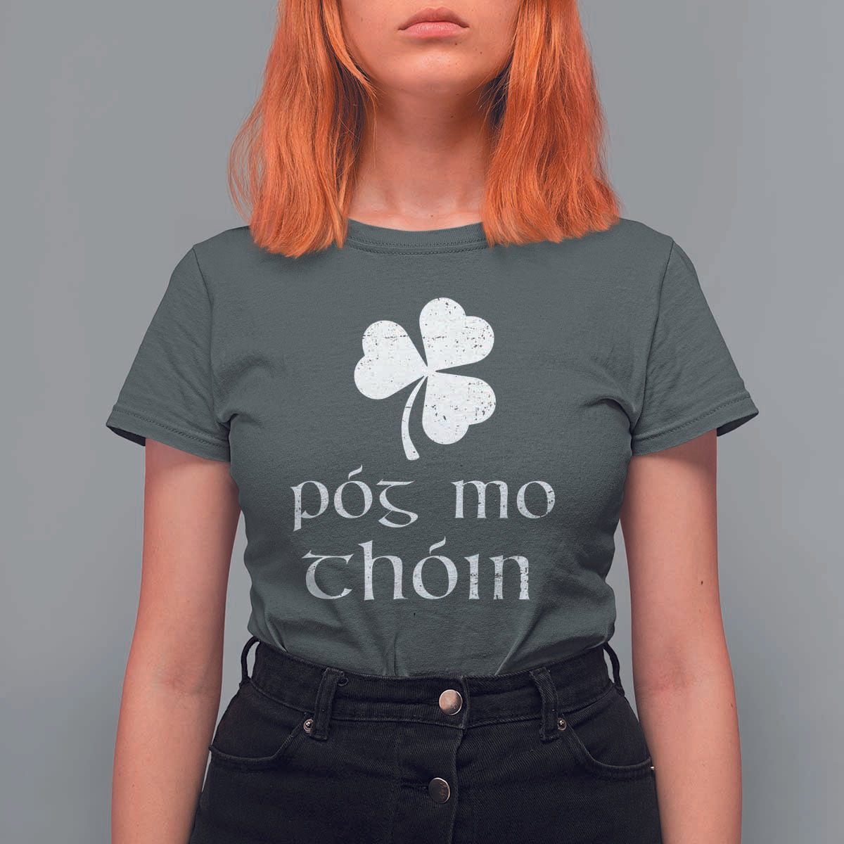 Funny Irish Pog Mo Thoin T Shirt For Women St Patrick's Day Gaelic Saying Shamrock