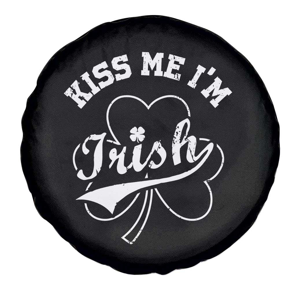 Funny Kiss Me I'm Irish St Patricks Day Spare Tire Cover Vintage Shamrock