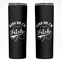 Funny Kiss Me I'm Irish St Patricks Day Skinny Tumbler Vintage Shamrock