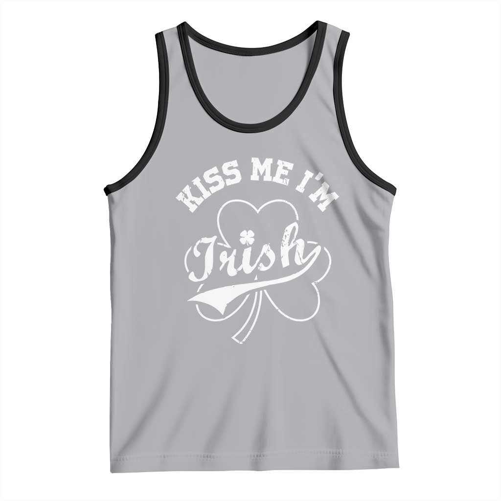 Funny Kiss Me I'm Irish St Patricks Day Tank Top Vintage Shamrock