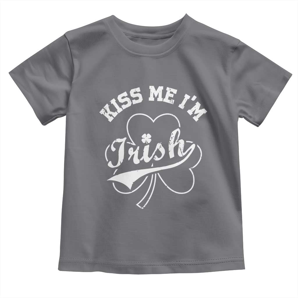 Funny Kiss Me I'm Irish St Patricks Day Toddler T Shirt Vintage Shamrock