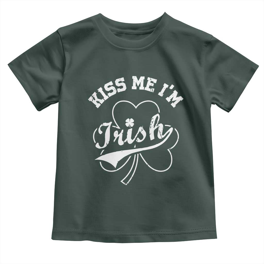 Funny Kiss Me I'm Irish St Patricks Day Toddler T Shirt Vintage Shamrock