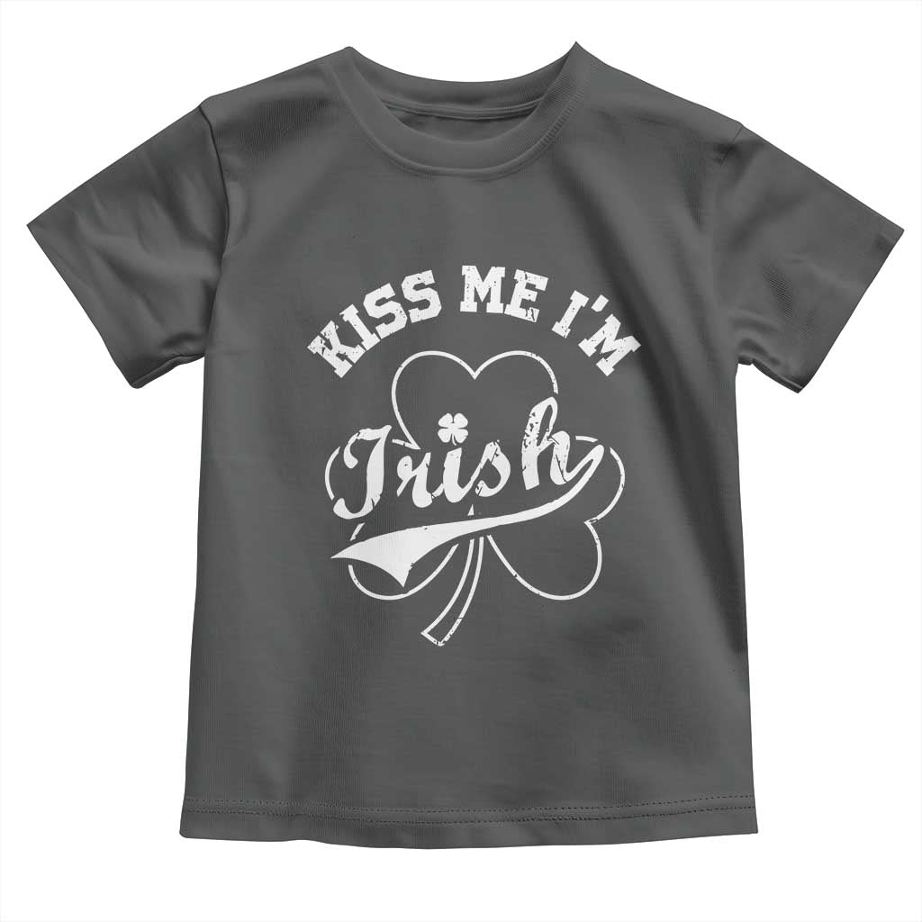 Funny Kiss Me I'm Irish St Patricks Day Toddler T Shirt Vintage Shamrock
