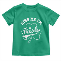 Funny Kiss Me I'm Irish St Patricks Day Toddler T Shirt Vintage Shamrock