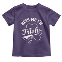 Funny Kiss Me I'm Irish St Patricks Day Toddler T Shirt Vintage Shamrock