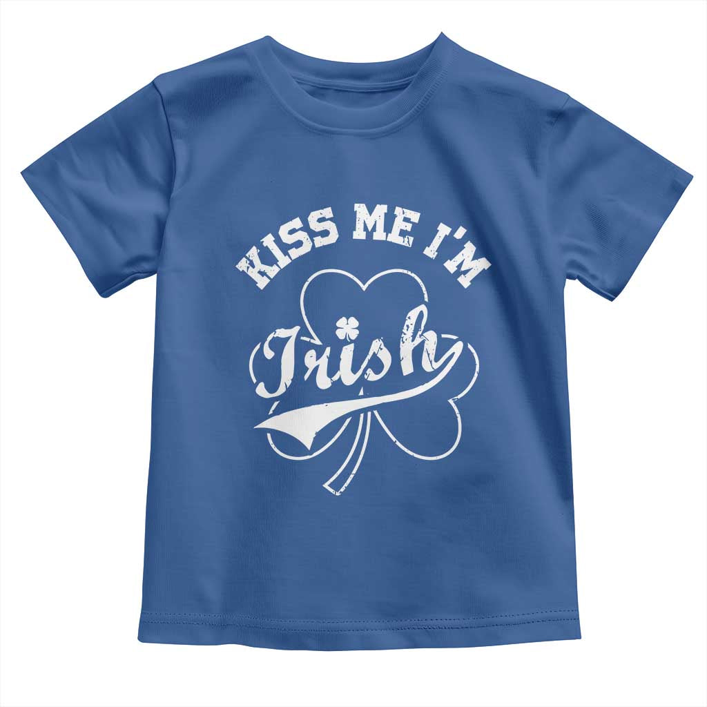 Funny Kiss Me I'm Irish St Patricks Day Toddler T Shirt Vintage Shamrock