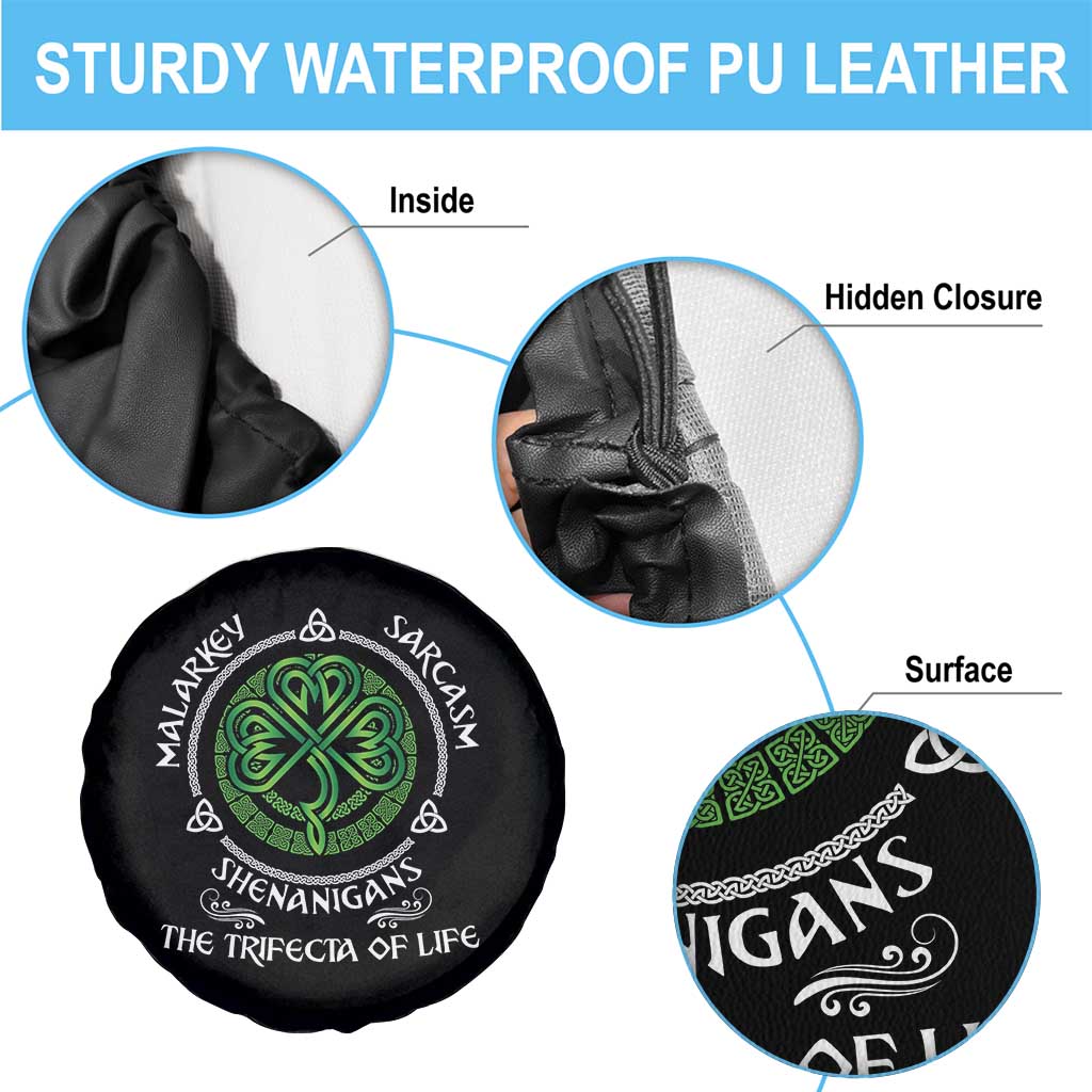 Funny St Patricks Day Irish Pride Spare Tire Cover Malarkey Sarcasm Shenanigans The Trifecta Of Life
