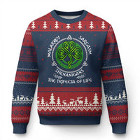 Funny St Patricks Day Irish Pride Ugly Christmas Sweater Malarkey Sarcasm Shenanigans The Trifecta Of Life