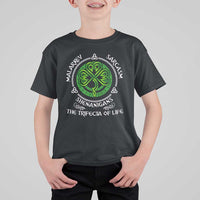 Funny St Patricks Day Irish Pride T Shirt For Kid Malarkey Sarcasm Shenanigans The Trifecta Of Life
