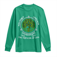 Funny St Patricks Day Irish Pride Long Sleeve Shirt Malarkey Sarcasm Shenanigans The Trifecta Of Life
