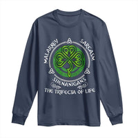 Funny St Patricks Day Irish Pride Long Sleeve Shirt Malarkey Sarcasm Shenanigans The Trifecta Of Life