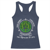 Funny St Patricks Day Irish Pride Racerback Tank Top Malarkey Sarcasm Shenanigans The Trifecta Of Life
