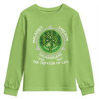 Funny St Patricks Day Irish Pride Youth Sweatshirt Malarkey Sarcasm Shenanigans The Trifecta Of Life