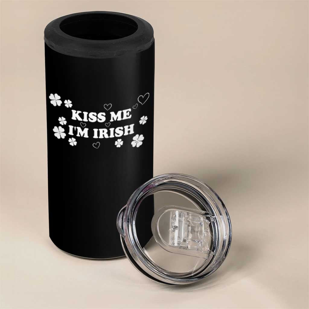 Funny Kiss Me I'm Irish St Patricks Day 4 in 1 Can Cooler Tumbler
