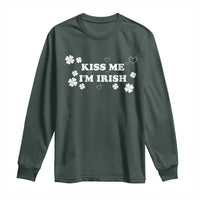 Funny Kiss Me I'm Irish St Patricks Day Long Sleeve Shirt