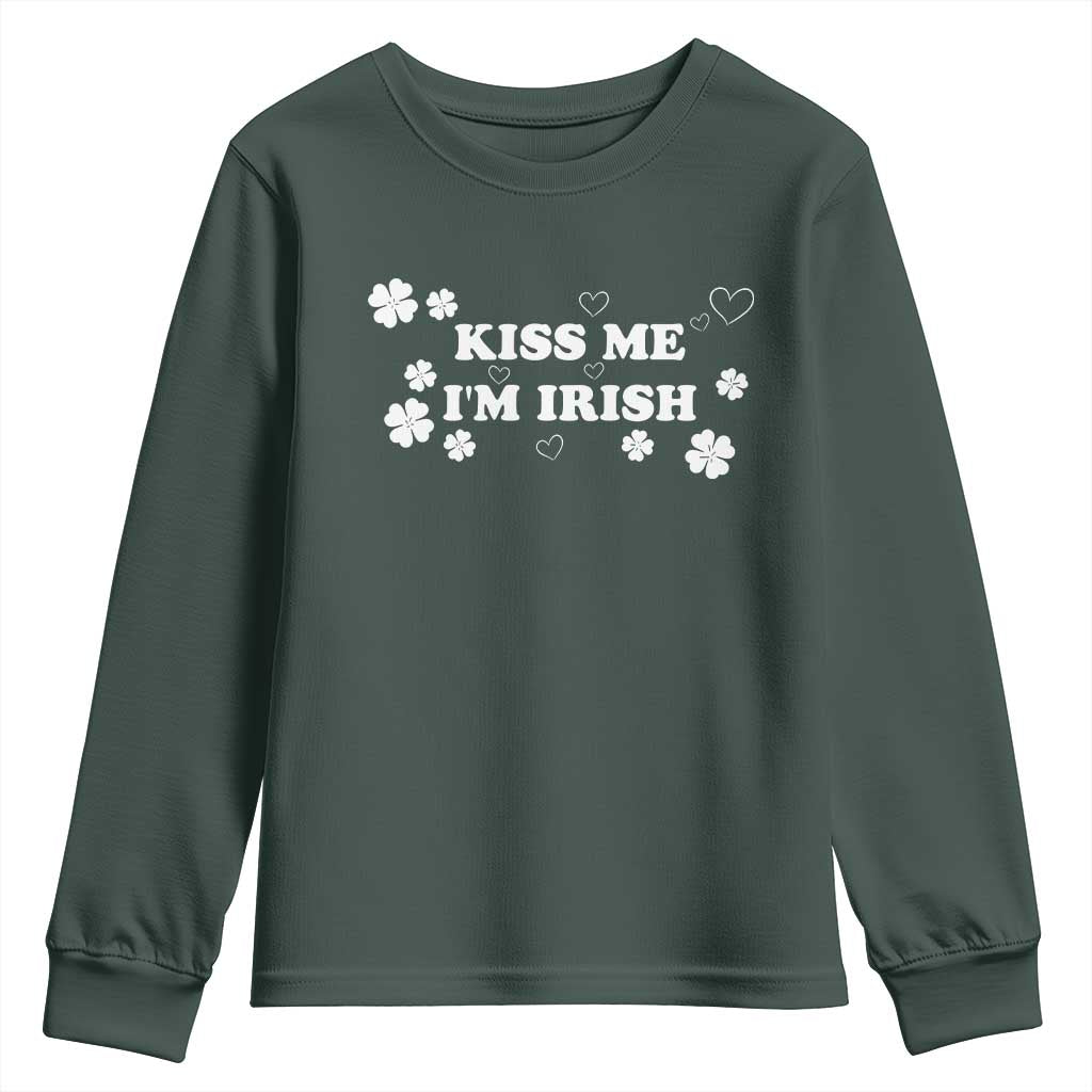 Funny Kiss Me I'm Irish St Patricks Day Youth Sweatshirt