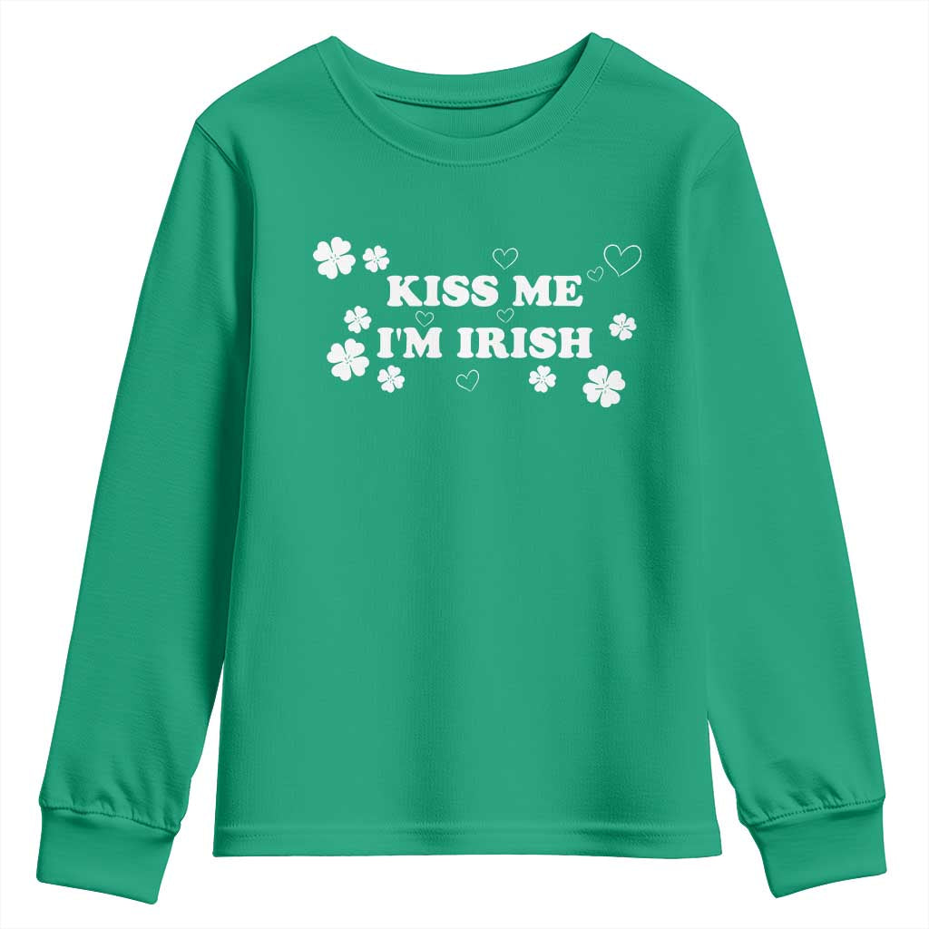 Funny Kiss Me I'm Irish St Patricks Day Youth Sweatshirt
