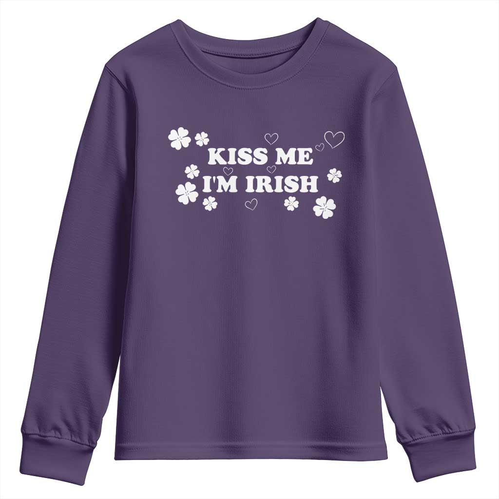 Funny Kiss Me I'm Irish St Patricks Day Youth Sweatshirt