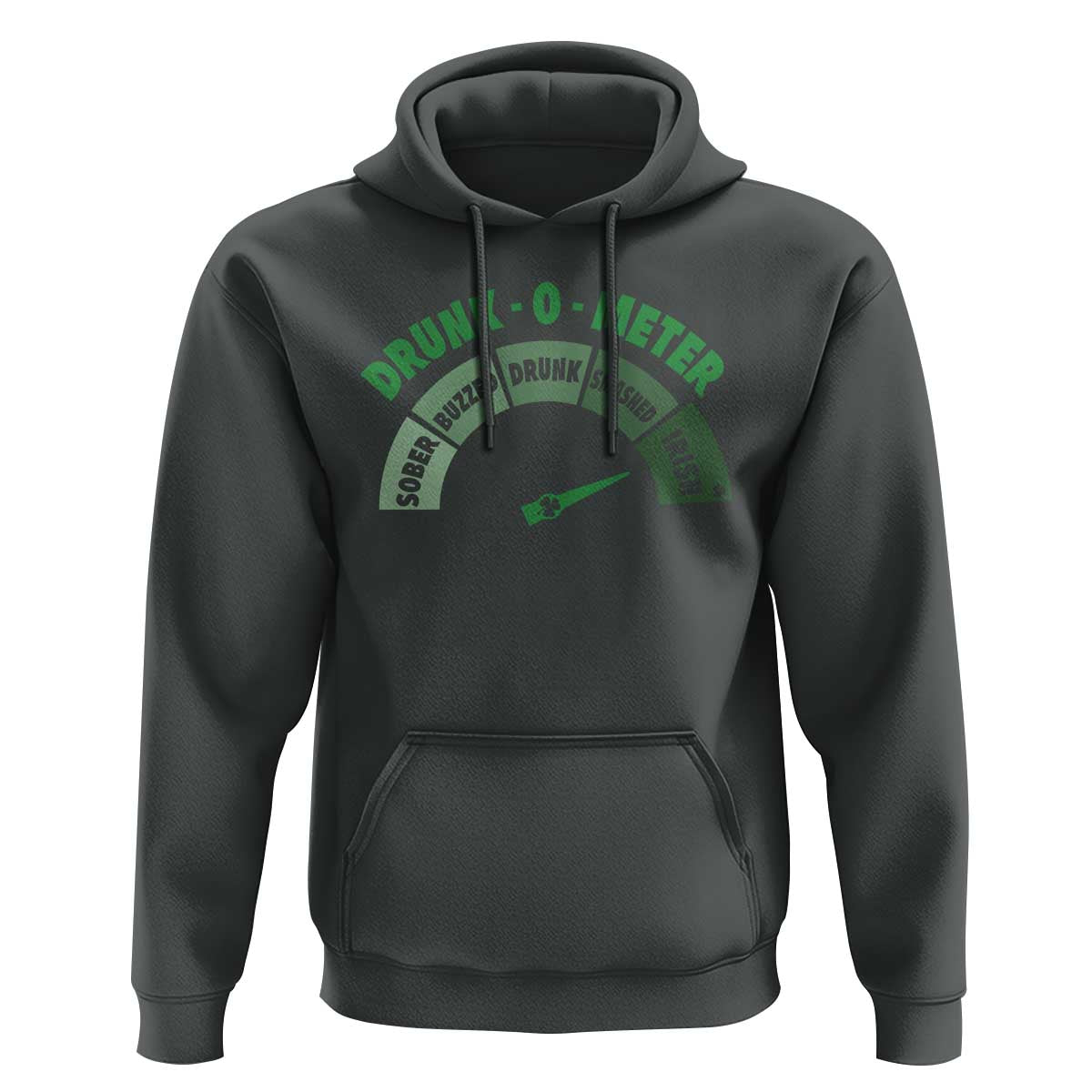 Funny Irish St. Patrick's Day Hoodie Drunk-O-Meter Drinking Party Shamrock