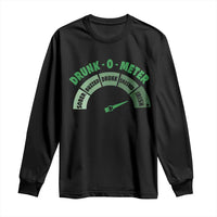 Funny Irish St. Patrick's Day Long Sleeve Shirt Drunk-O-Meter Drinking Party Shamrock
