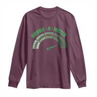 Funny Irish St. Patrick's Day Long Sleeve Shirt Drunk-O-Meter Drinking Party Shamrock
