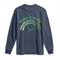 Funny Irish St. Patrick's Day Long Sleeve Shirt Drunk-O-Meter Drinking Party Shamrock