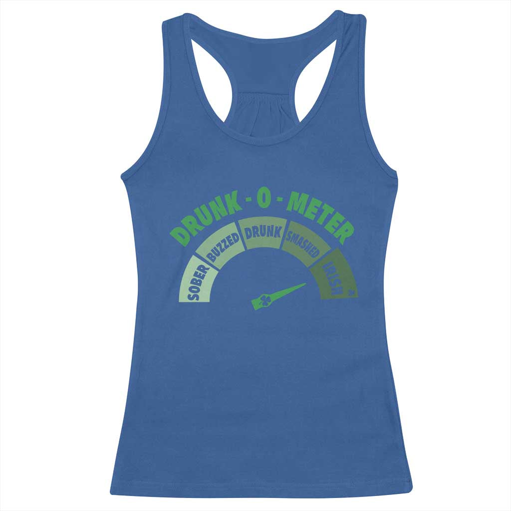 Funny Irish St. Patrick's Day Racerback Tank Top Drunk-O-Meter Drinking Party Shamrock