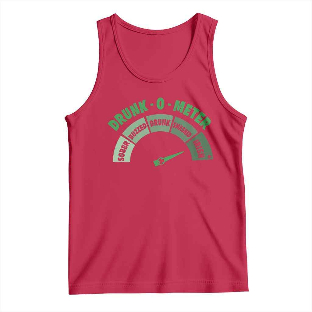 Funny Irish St. Patrick's Day Tank Top Drunk-O-Meter Drinking Party Shamrock