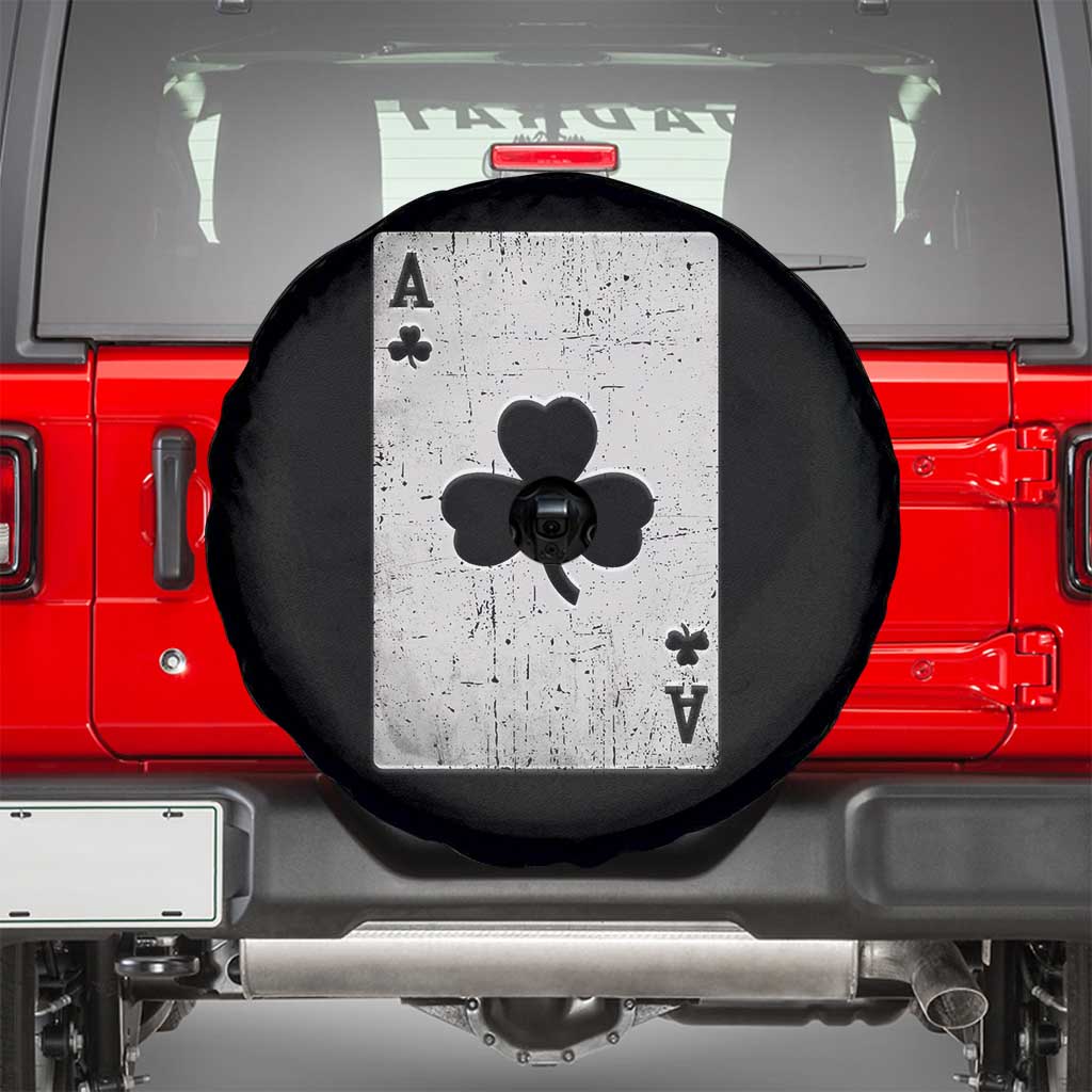 Funny St Patrick's Day Shamrock Clubs Poker Card Spare Tire Cover