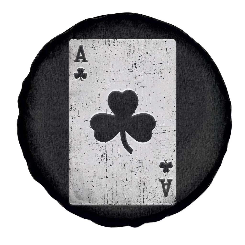 Funny St Patrick's Day Shamrock Clubs Poker Card Spare Tire Cover