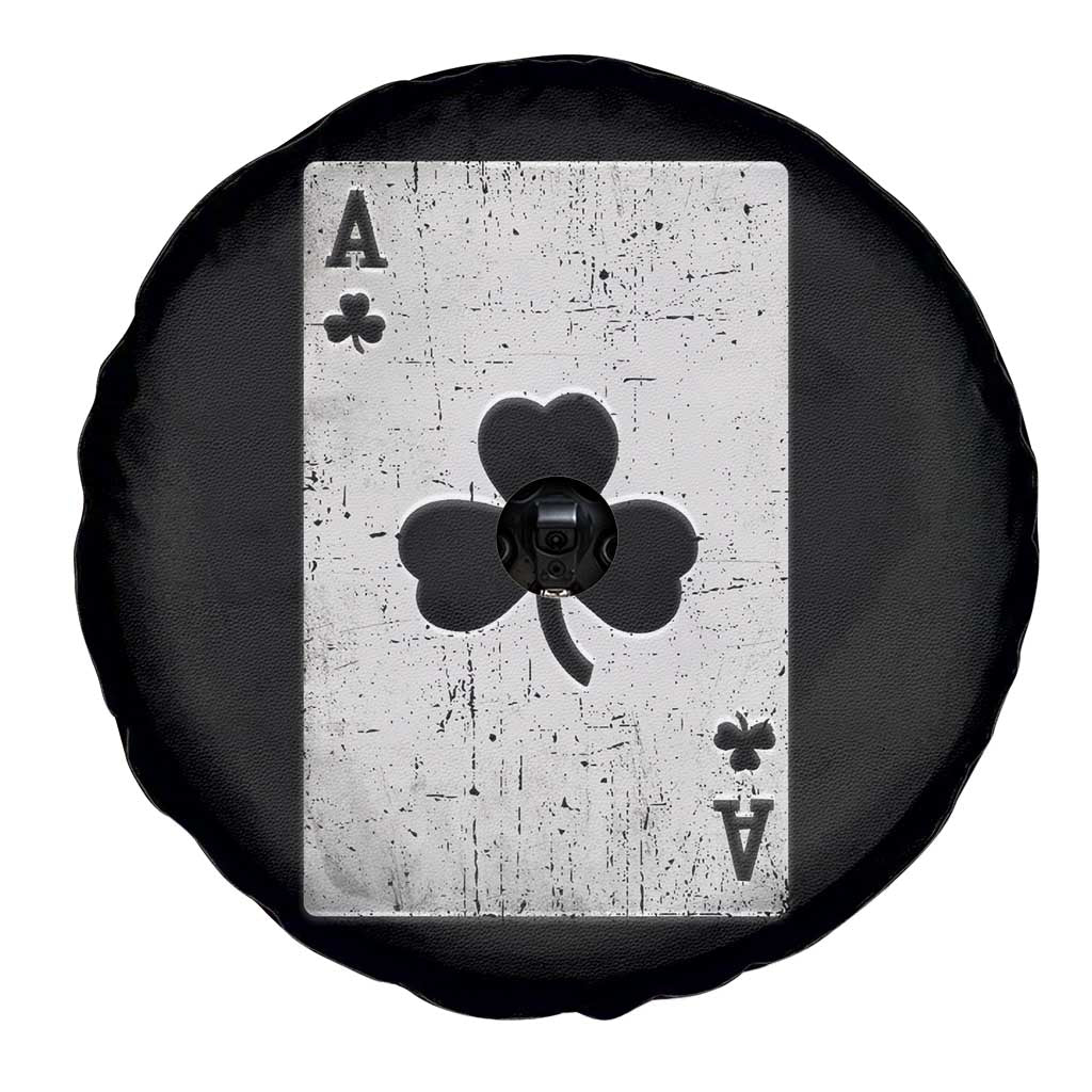 Funny St Patrick's Day Shamrock Clubs Poker Card Spare Tire Cover