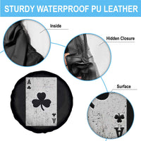 Funny St Patrick's Day Shamrock Clubs Poker Card Spare Tire Cover