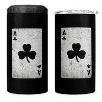 Funny St Patrick's Day Shamrock Clubs Poker Card 4 in 1 Can Cooler Tumbler