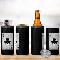 Funny St Patrick's Day Shamrock Clubs Poker Card 4 in 1 Can Cooler Tumbler