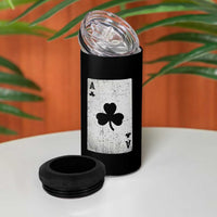 Funny St Patrick's Day Shamrock Clubs Poker Card 4 in 1 Can Cooler Tumbler
