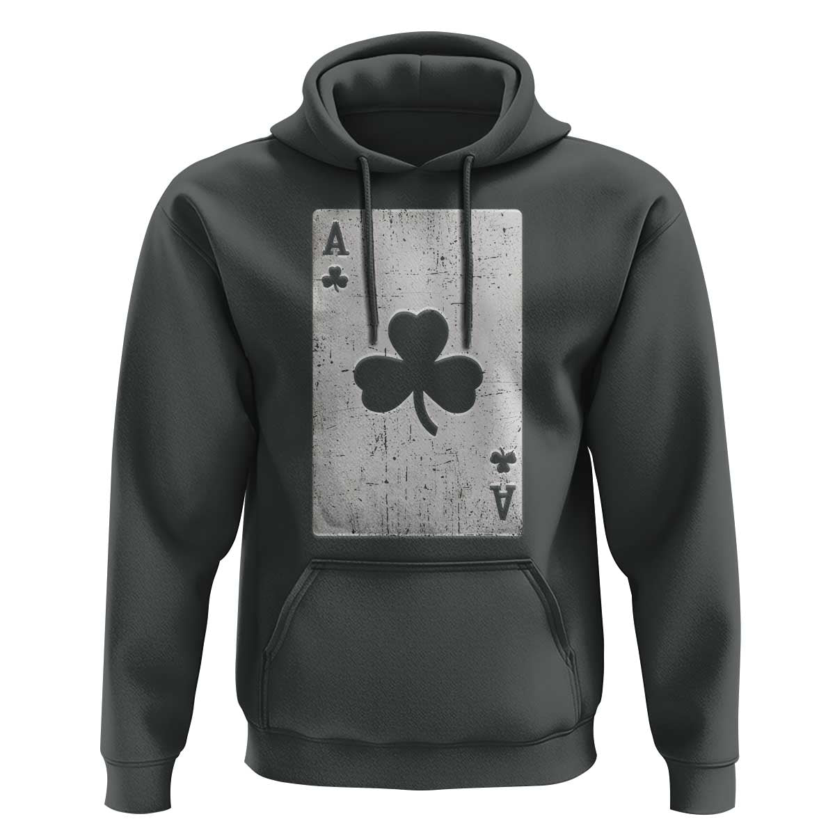 Funny St Patrick's Day Shamrock Clubs Poker Card Hoodie