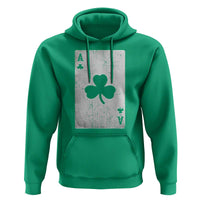 Funny St Patrick's Day Shamrock Clubs Poker Card Hoodie