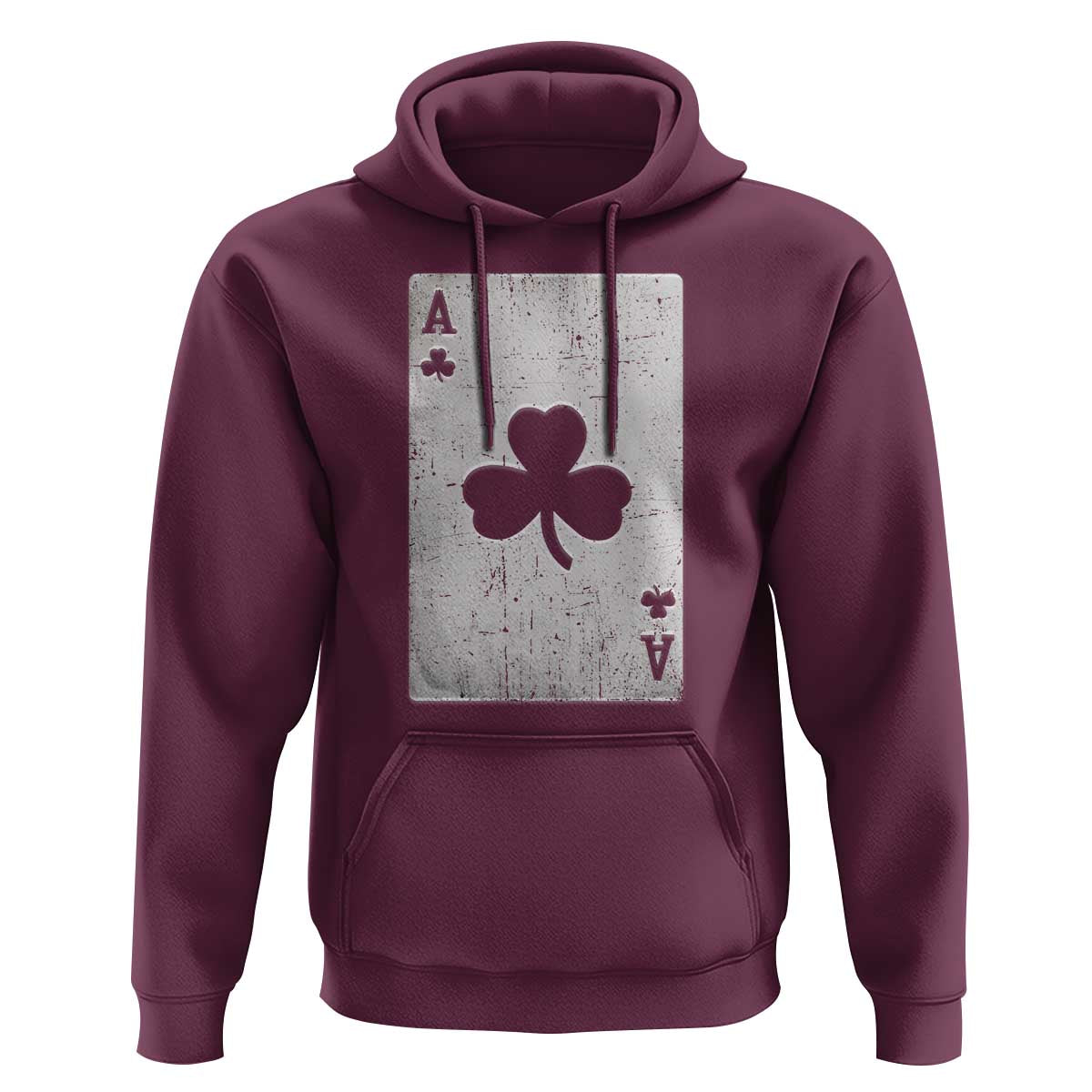 Funny St Patrick's Day Shamrock Clubs Poker Card Hoodie