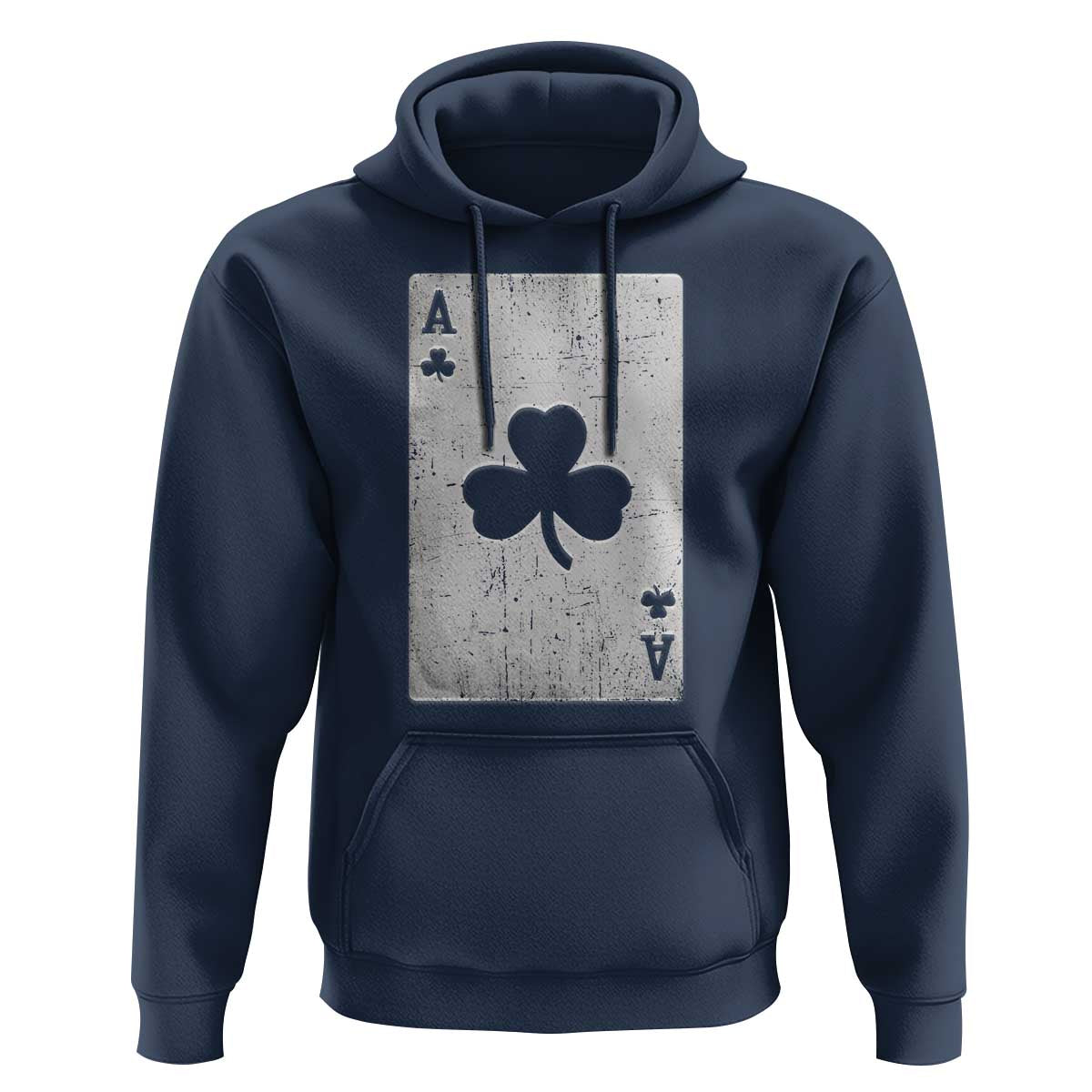 Funny St Patrick's Day Shamrock Clubs Poker Card Hoodie