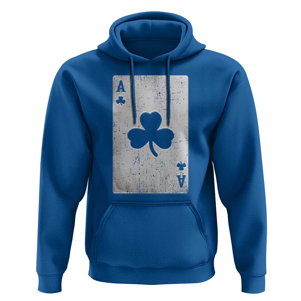 Funny St Patrick's Day Shamrock Clubs Poker Card Hoodie