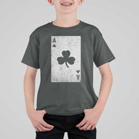 Funny St Patrick's Day Shamrock Clubs Poker Card T Shirt For Kid
